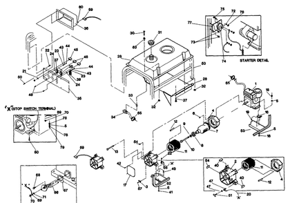 Svp-5000e Ac Generator 10 Hp B&s Electrical Start Engine - No. 92422 Diagram and Parts List for 9799-1-SVP5000E  Briggs and Stratton Generator